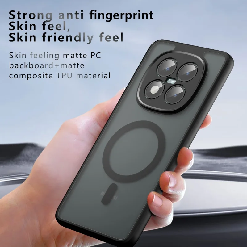 Custodia per Xiaomi Redmi Note 15 Pro+ 5G compatibile con MagSafe TPU + PC Matte Skin Touch Phone Cover