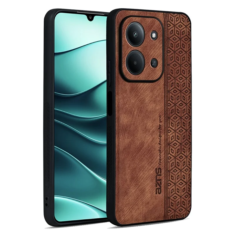 Защитный чехол AZNS для Xiaomi Redmi 15C 5G (ЕС) (173мм) / 4G (ЕС) (173мм) / Poco C85 4G (173мм) из ПУ-кожи с TPU оболочкой - Коричневый