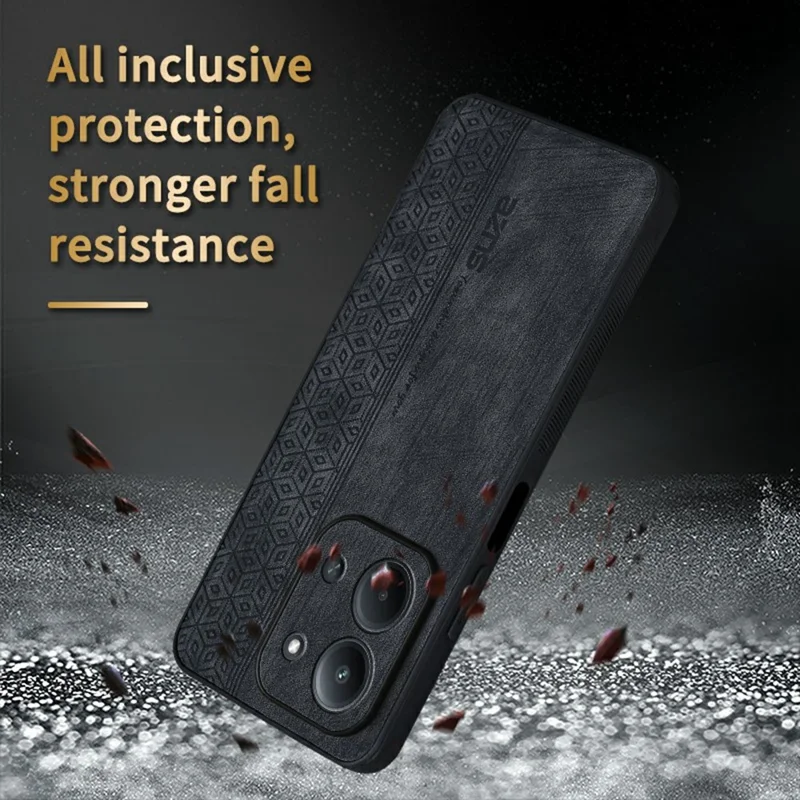 Защитный чехол AZNS для Xiaomi Redmi 15C 5G (ЕС) (173мм) / 4G (ЕС) (173мм) / Poco C85 4G (173мм) из ПУ-кожи с TPU оболочкой - Коричневый