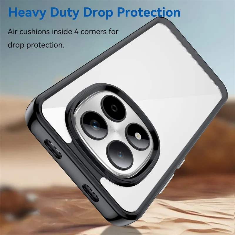 For Xiaomi Redmi Note 15 Pro 5G (Global) Case TPU + Acrylic Protective Clear Phone Cover - Black