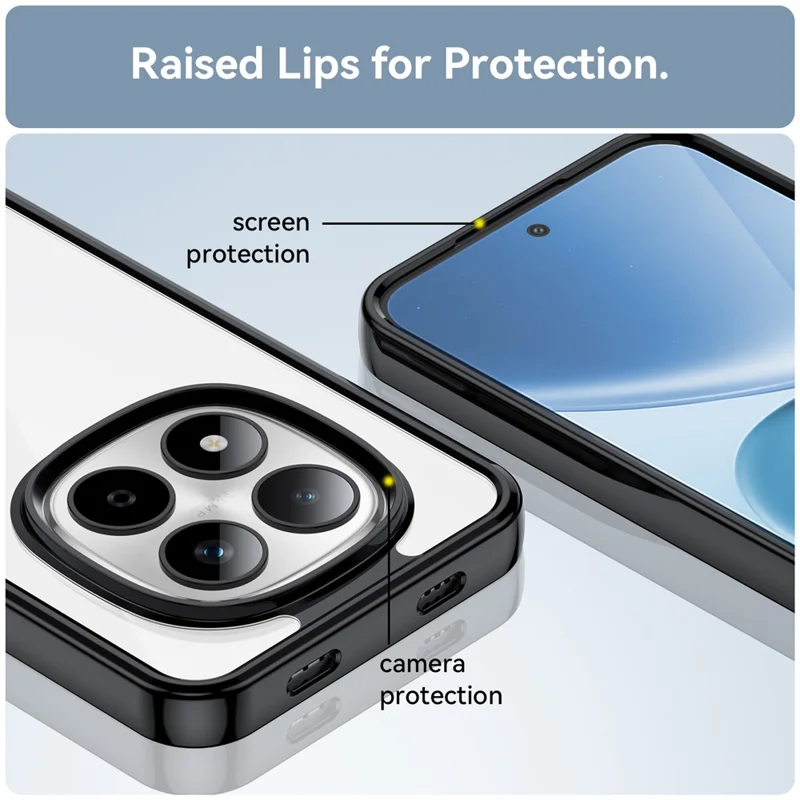 For Xiaomi Redmi Note 15 Pro 5G (Global) Case TPU + Acrylic Protective Clear Phone Cover - Black