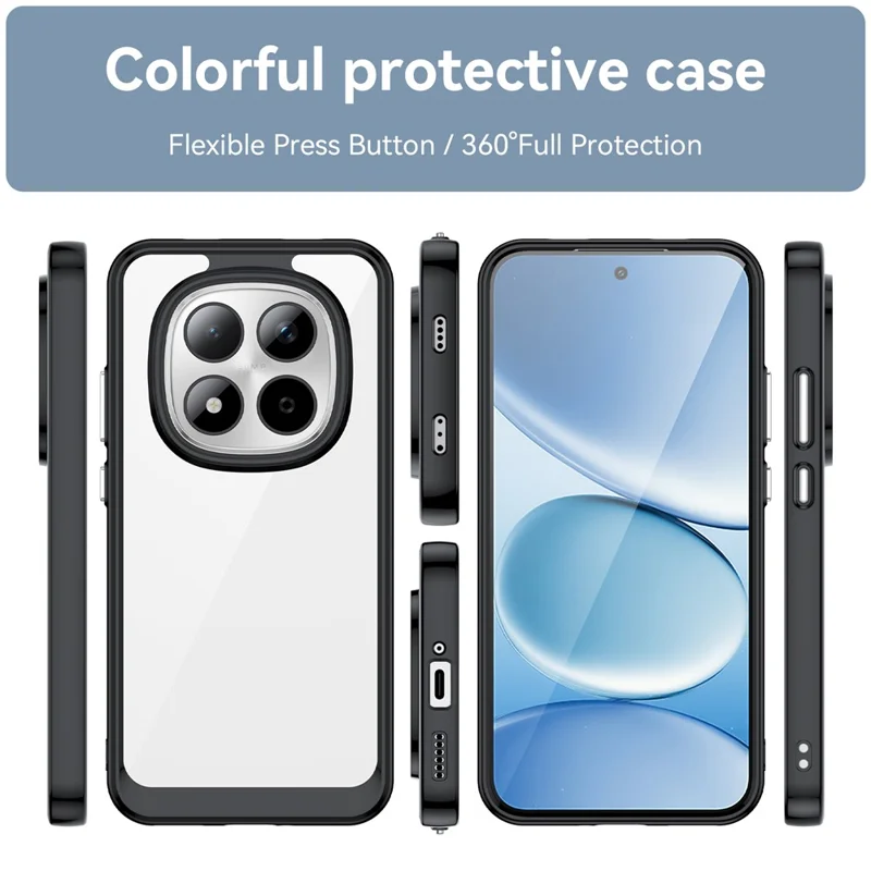 For Xiaomi Redmi Note 15 Pro 5G (Global) Case TPU + Acrylic Protective Clear Phone Cover - Black
