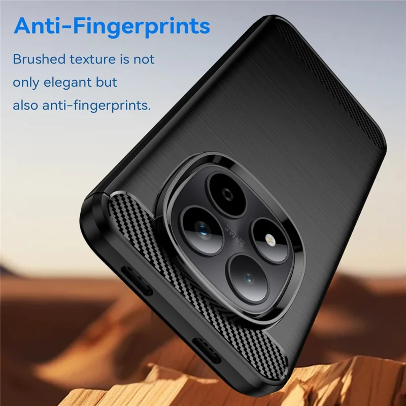 For Xiaomi Redmi Note 15 Pro 5G (Global) Case Protective Phone Cover Carbon Fiber Texture Brushed - Black