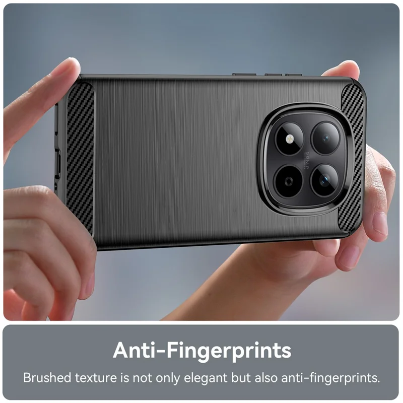 For Xiaomi Redmi Note 15 Pro 5G (Global) Case Protective Phone Cover Carbon Fiber Texture Brushed - Black