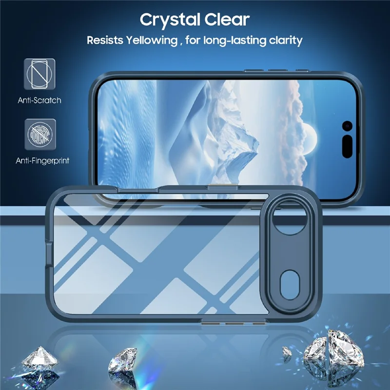 Capa Traseira do Telefone Ultra Fina TPU PC Transparente - Azul Marinho