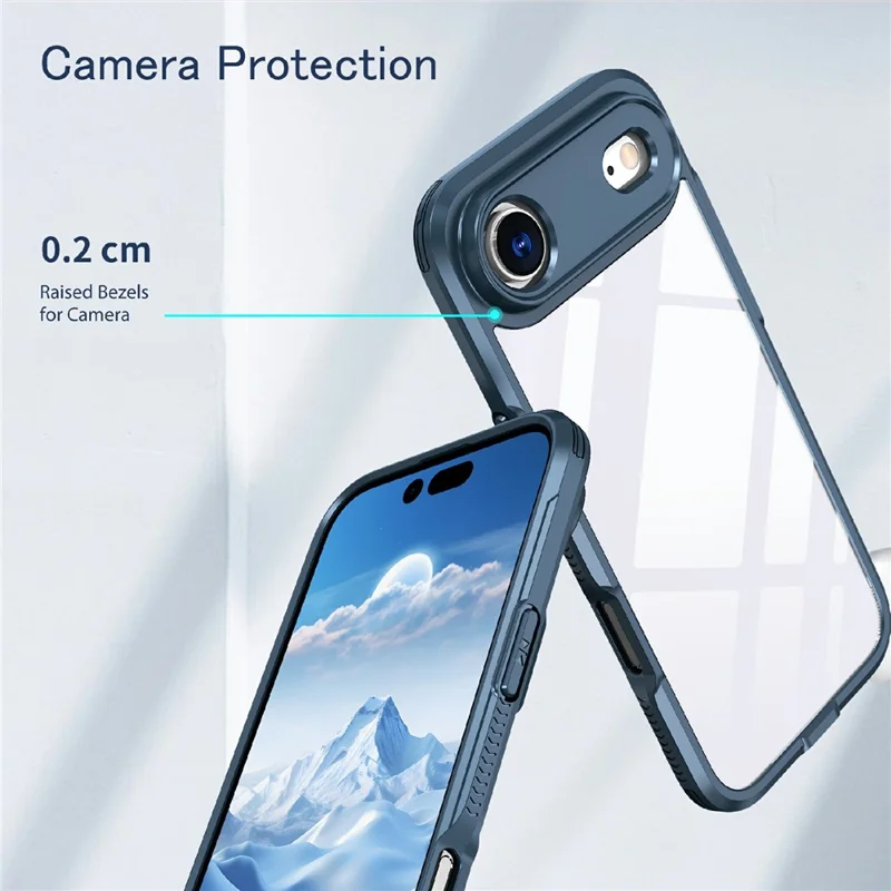 Capa Traseira do Telefone Ultra Fina TPU PC Transparente - Azul Marinho