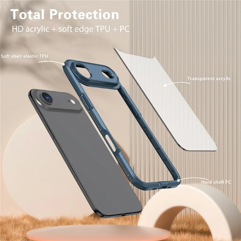 Capa Traseira do Telefone Ultra Fina TPU PC Transparente - Azul Marinho