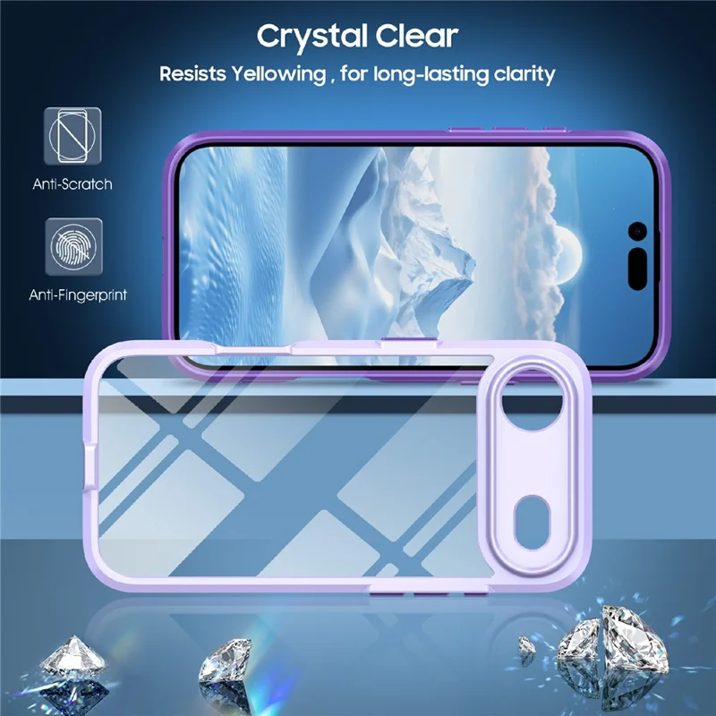 For iPhone Air Case Ultra Slim TPU PC Clear Phone Back Cover - Purple