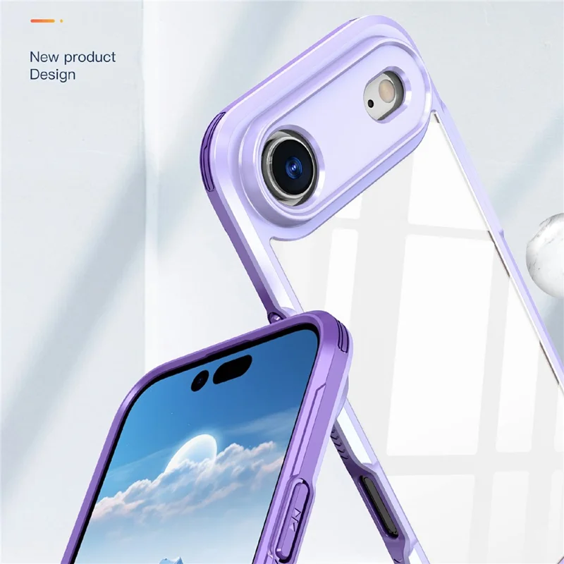 For iPhone Air Case Ultra Slim TPU PC Clear Phone Back Cover - Purple