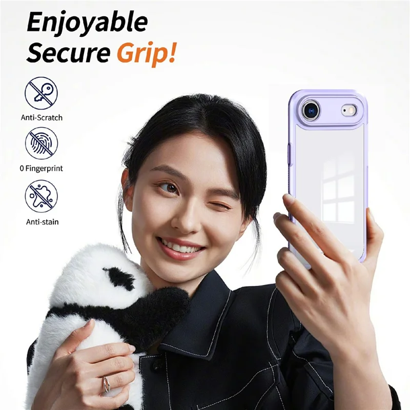 For iPhone Air Case Ultra Slim TPU PC Clear Phone Back Cover - Purple