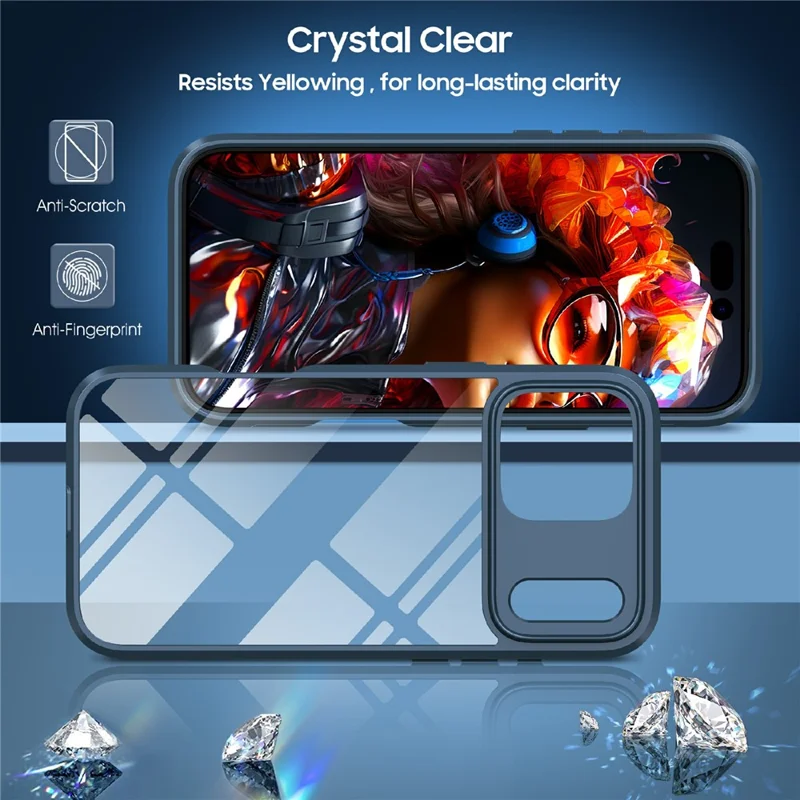 Capa Ultra Slim TPU PC Transparente para iPhone 17 Pro - Azul Marinho