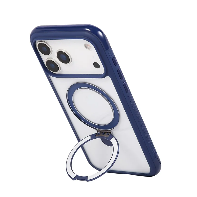 For iPhone 17 Pro Max Case Compatible with MagSafe Kickstand Shockproof TPU PC Clear Phone Back Cover - Sapphire