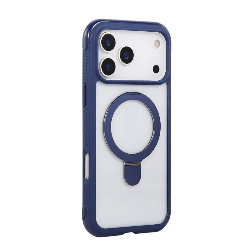 For iPhone 17 Pro Max Case Compatible with MagSafe Kickstand Shockproof TPU PC Clear Phone Back Cover - Sapphire