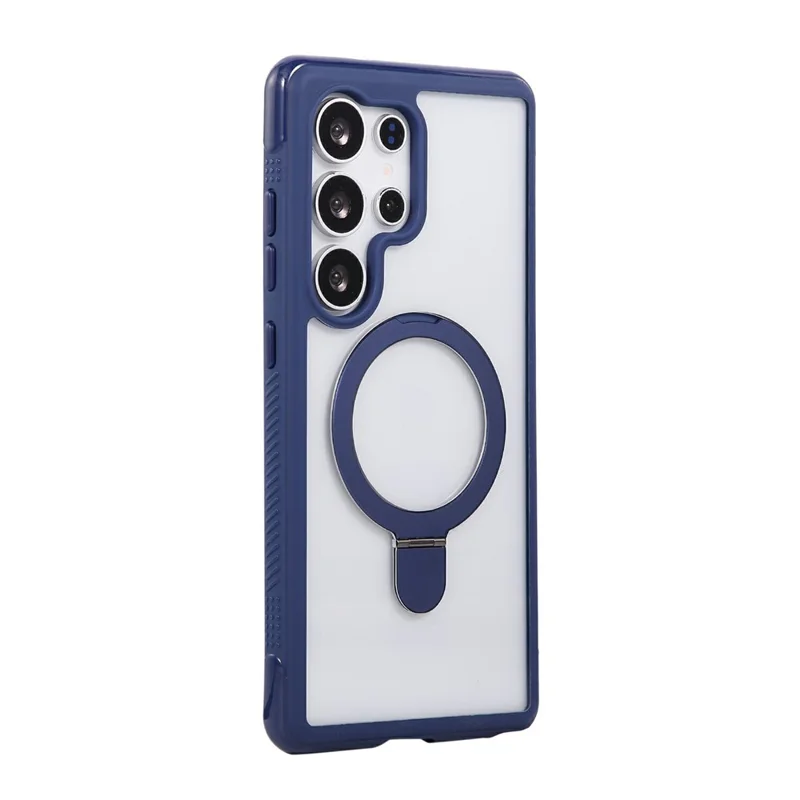 For Samsung Galaxy S25 Ultra Case Compatible with MagSafe Kickstand Shockproof TPU PC Clear Phone Back Cover - Sapphire