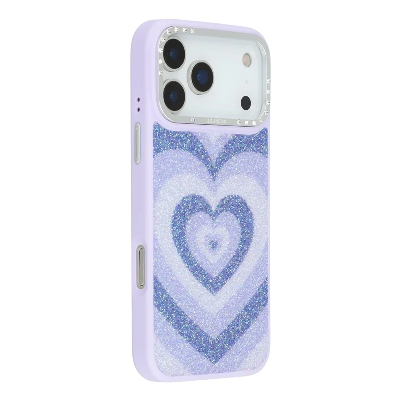 JAUCASE For iPhone 17 Pro Magnetic Case Heart Pattern PU + TPU + PC Phone Back Cover - Purple