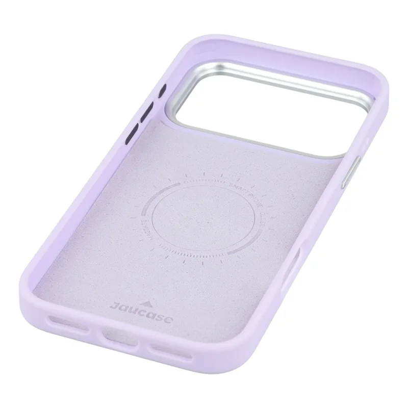 JAUCASE For iPhone 17 Pro Magnetic Case Heart Pattern PU + TPU + PC Phone Back Cover - Purple