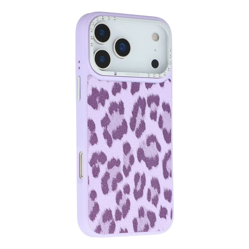JAUCASE For iPhone 17 Pro Magnetic Case Leopard Print PU + TPU + PC Phone Back Cover - Purple