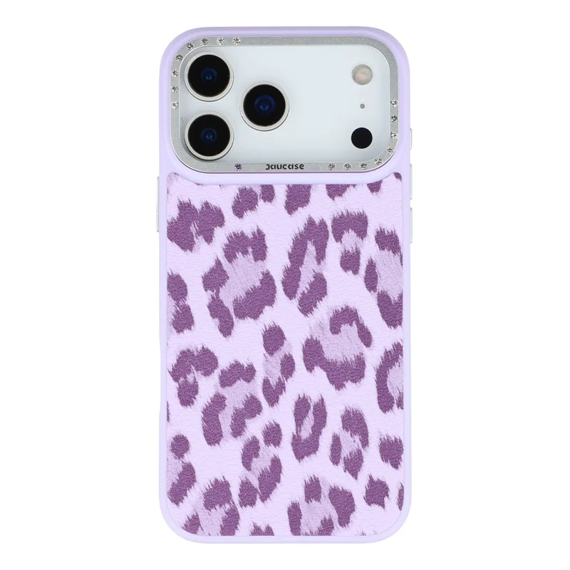 JAUCASE For iPhone 17 Pro Magnetic Case Leopard Print PU + TPU + PC Phone Back Cover - Purple