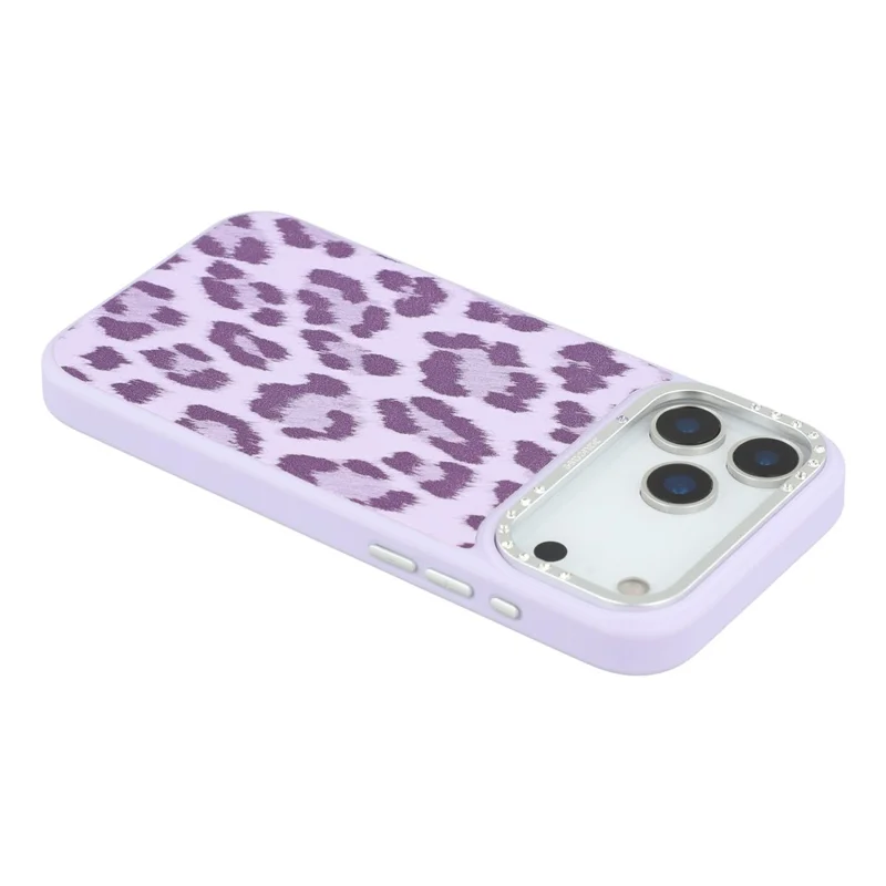 JAUCASE For iPhone 17 Pro Magnetic Case Leopard Print PU + TPU + PC Phone Back Cover - Purple