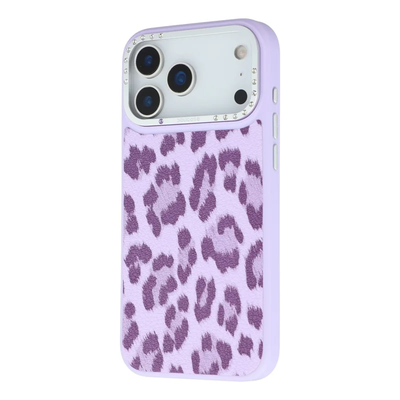 JAUCASE For iPhone 17 Pro Max Magnetic Case Leopard Print PU + TPU + PC Phone Back Cover - Purple