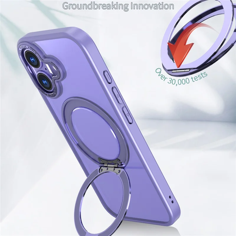 Capa para iPhone 17 Compatível com MagSafe TPU + Capa de Telefone Acrilica com Suporte - Roxo Claro