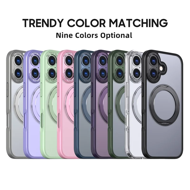 Capa para iPhone 17 Compatível com MagSafe TPU + Capa de Telefone Acrilica com Suporte - Roxo Claro