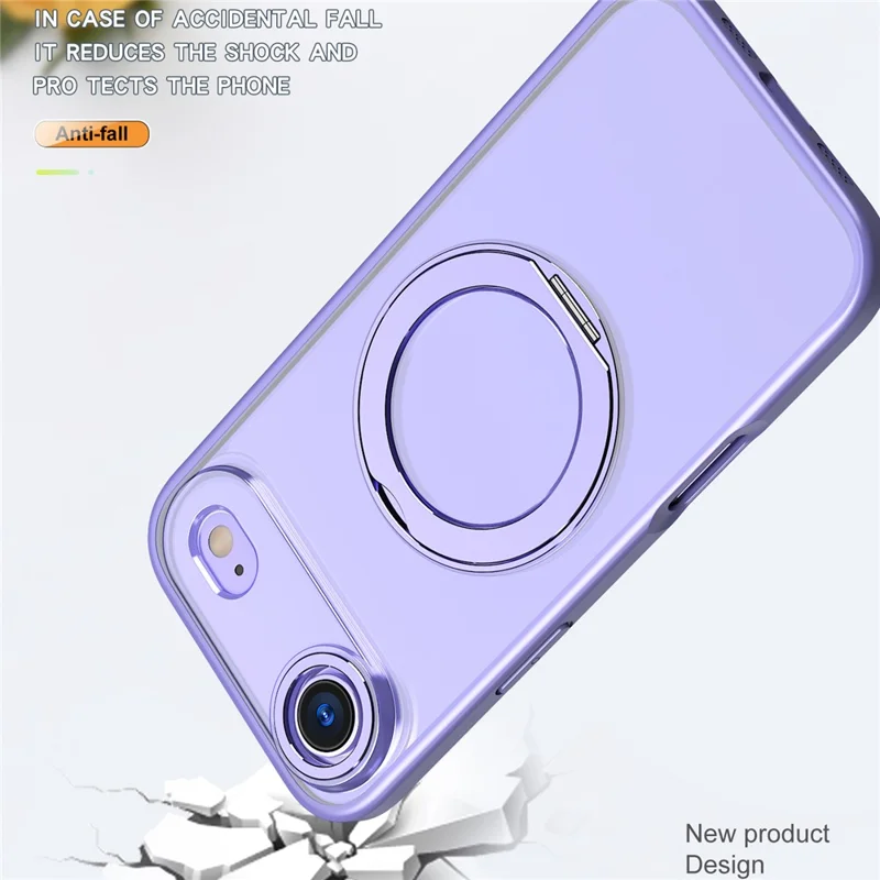 For iPhone Air Case Compatible with MagSafe TPU + Acrylic Kickstand Phone Cover - Light Purple