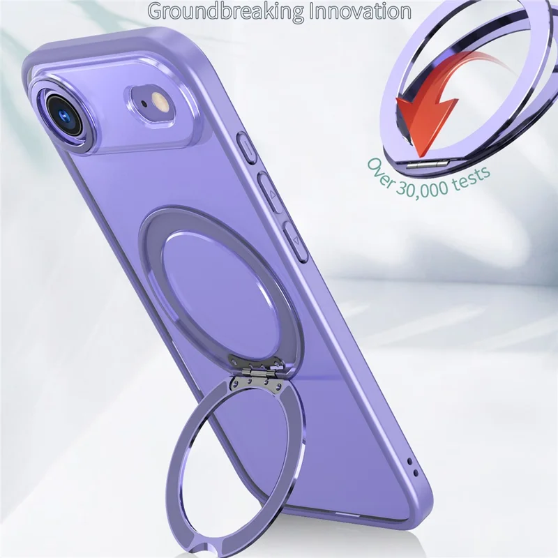 For iPhone Air Case Compatible with MagSafe TPU + Acrylic Kickstand Phone Cover - Light Purple