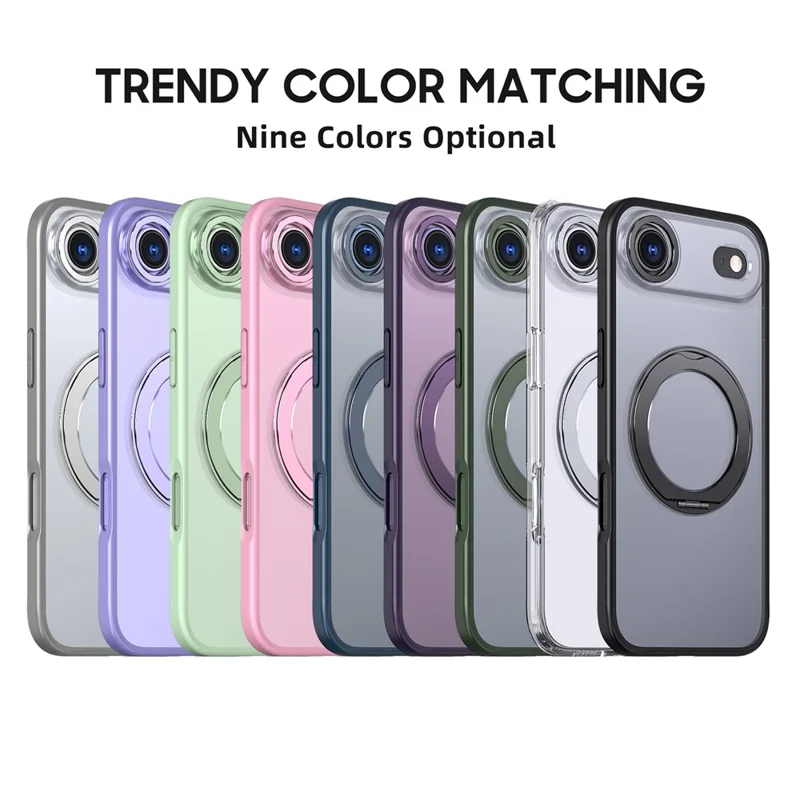 For iPhone Air Case Compatible with MagSafe TPU + Acrylic Kickstand Phone Cover - Light Purple