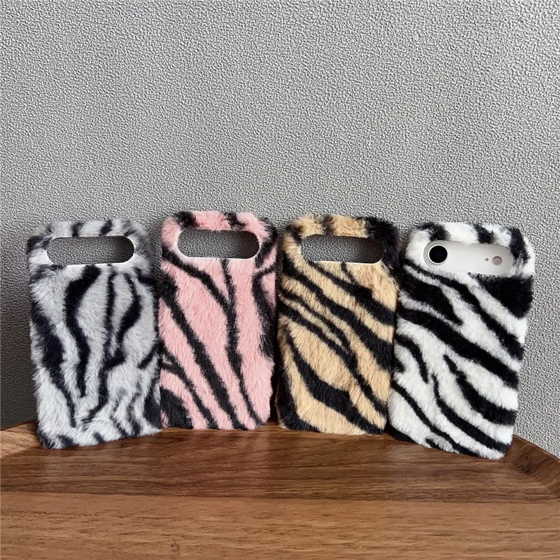 For iPhone Air Case Zebra Pattern Soft Plush TPU Phone Cover - White