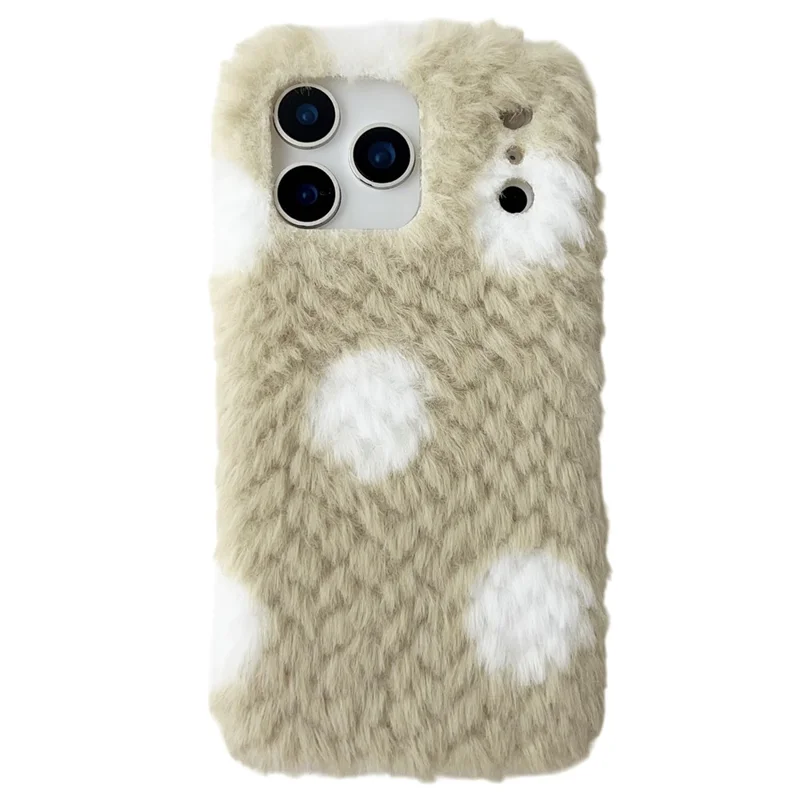 For iPhone 17 Pro Case Polka Dot Plush Soft TPU Phone Protective Cover - Green