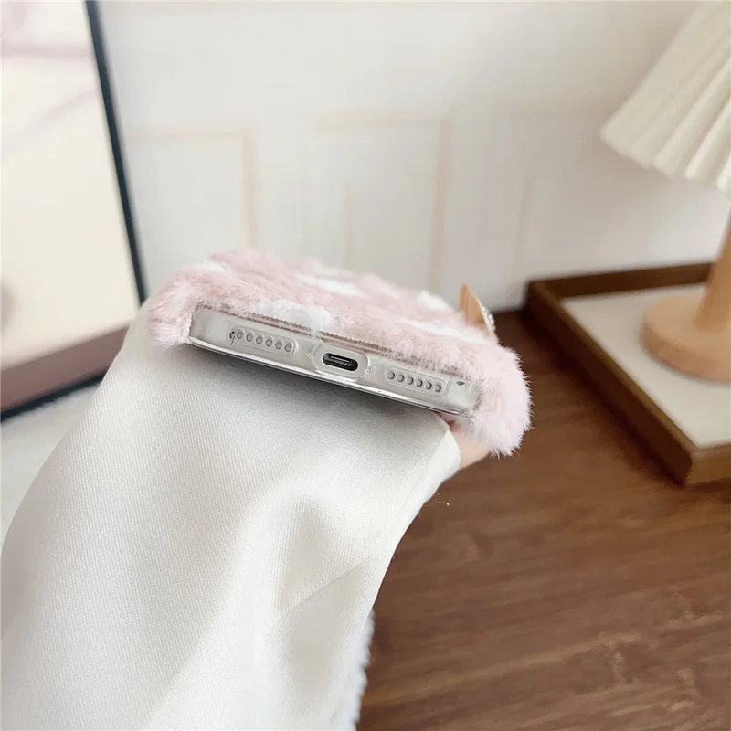 For iPhone 17 Pro Max Case Polka Dot Plush Soft TPU Phone Protective Cover - Green