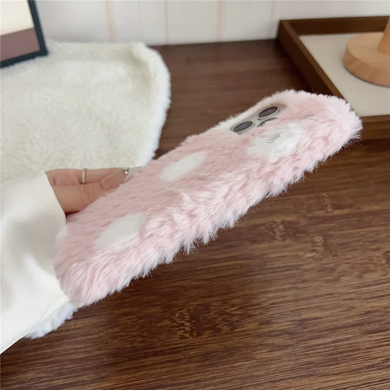 For iPhone 17 Pro Max Case Polka Dot Plush Soft TPU Phone Protective Cover - Green