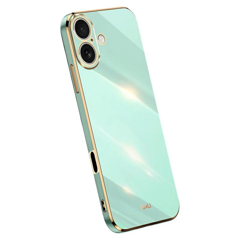 XINLI For iPhone 17 Case TPU Phone Cover with Electroplating Frame - Cyan