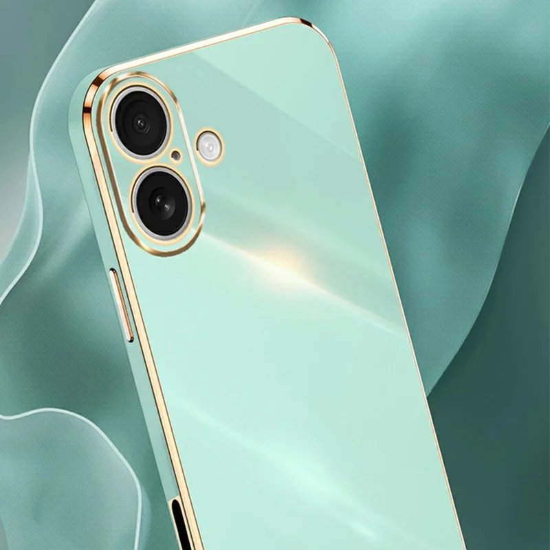 XINLI For iPhone 17 Case TPU Phone Cover with Electroplating Frame - Cyan