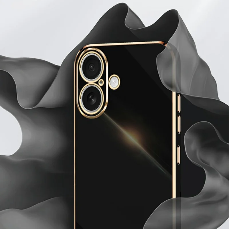 XINLI For iPhone 17 Case TPU Phone Cover with Electroplating Frame - Cyan