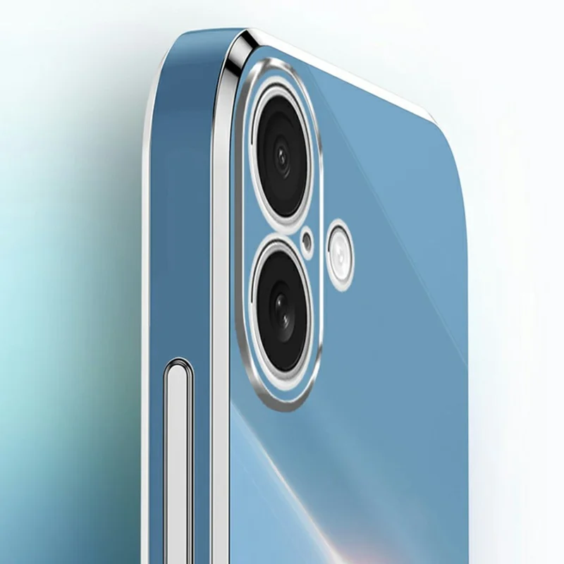 XINLI For iPhone 17 Case TPU Phone Cover with Electroplating Frame - Cyan