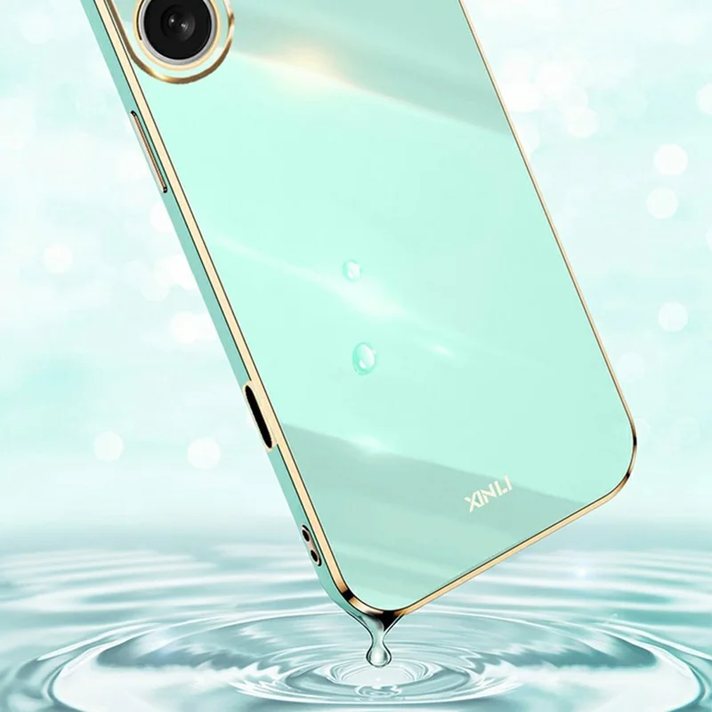 XINLI For iPhone 17 Case TPU Phone Cover with Electroplating Frame - Cyan