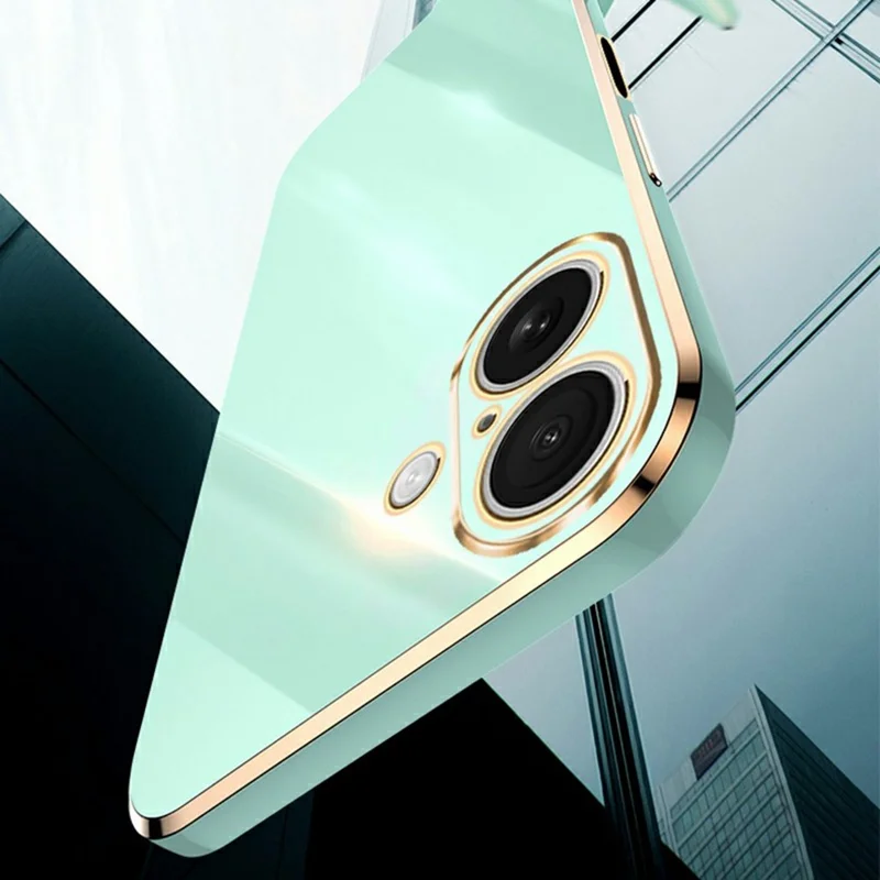 XINLI For iPhone 17 Case TPU Phone Cover with Electroplating Frame - Cyan