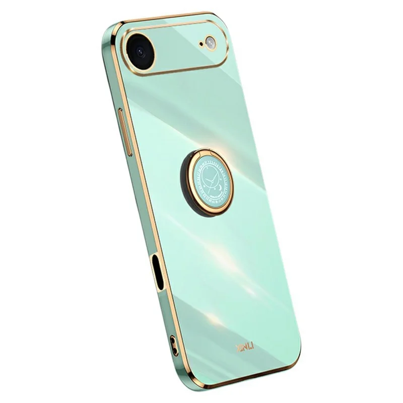 XINLI For iPhone Air Case Ring Kickstand Electroplating TPU Phone Cover - Cyan