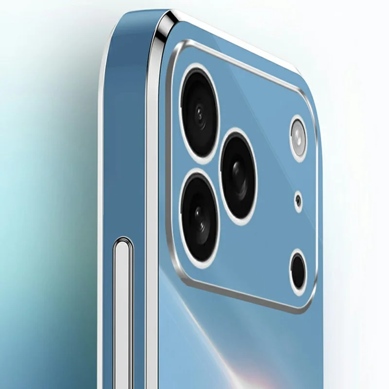 XINLI voor iPhone 17 Pro hoesje Ring kickstand electroplating TPU telefoonhoes - Cyaan