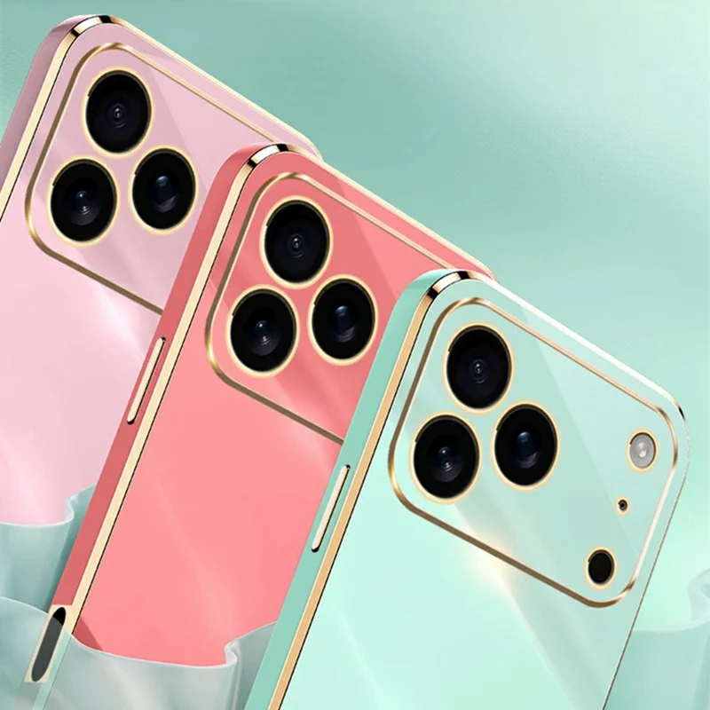 XINLI voor iPhone 17 Pro hoesje Ring kickstand electroplating TPU telefoonhoes - Cyaan