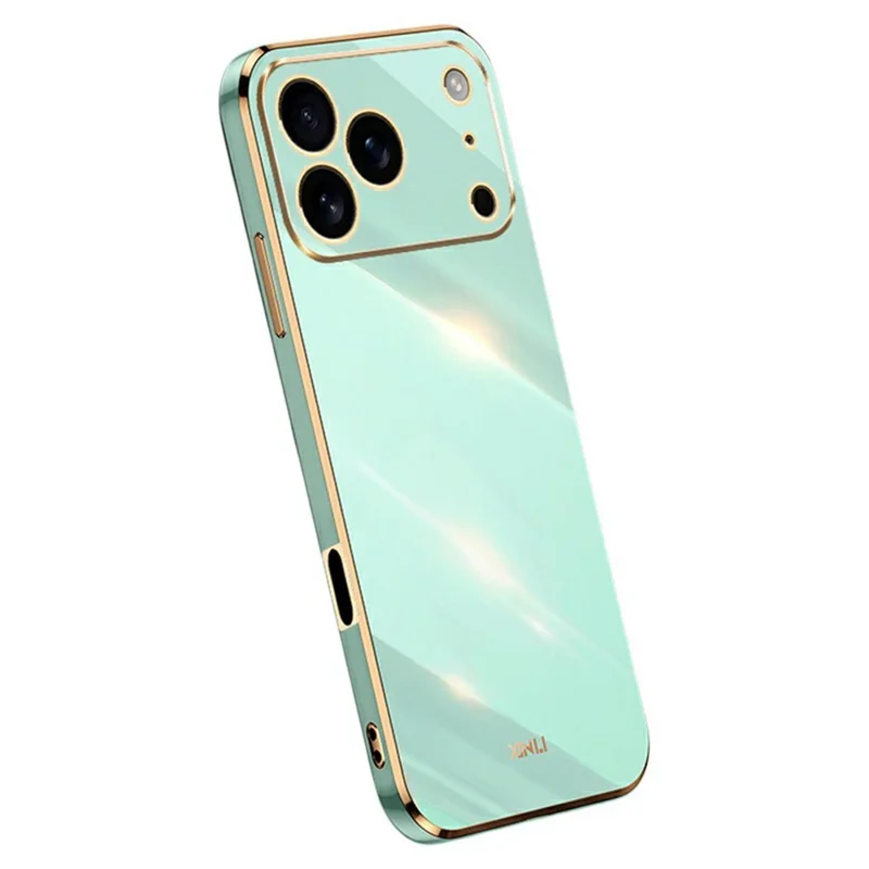 XINLI For iPhone 17 Pro Max Case TPU Phone Cover with Electroplating Frame - Cyan