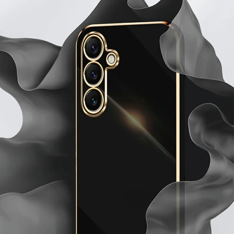 XINLI For Samsung Galaxy S25 FE Case TPU Phone Cover with Electroplating Frame - Cyan