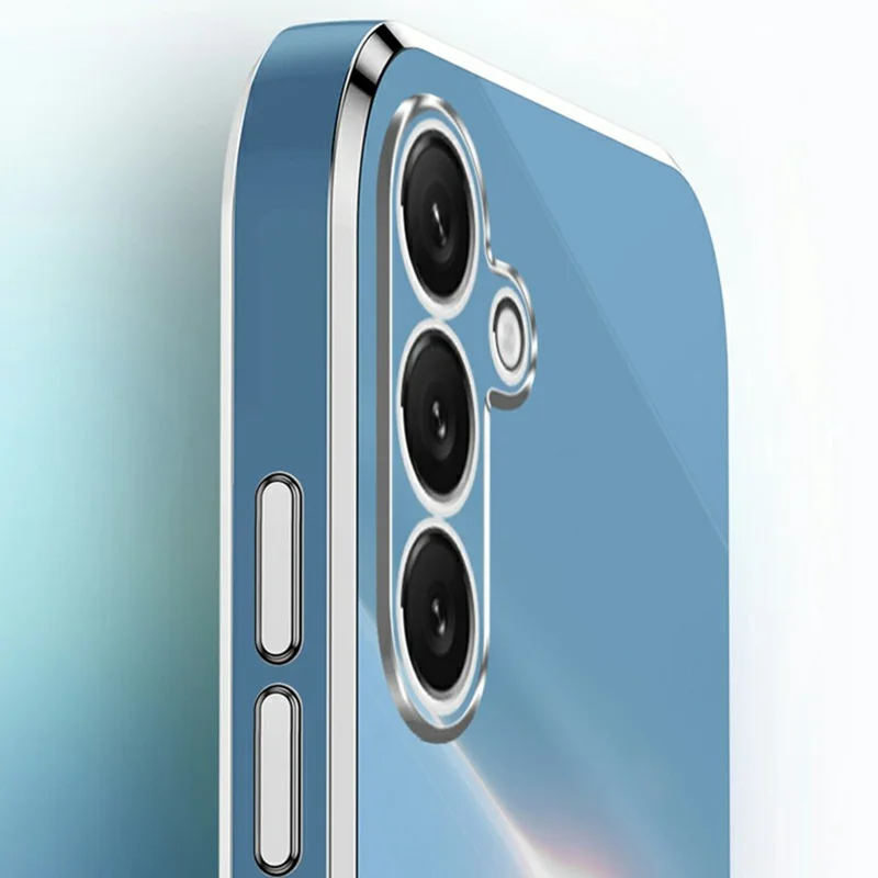 XINLI For Samsung Galaxy S25 FE Case Ring Kickstand Electroplating TPU Phone Cover - Cyan