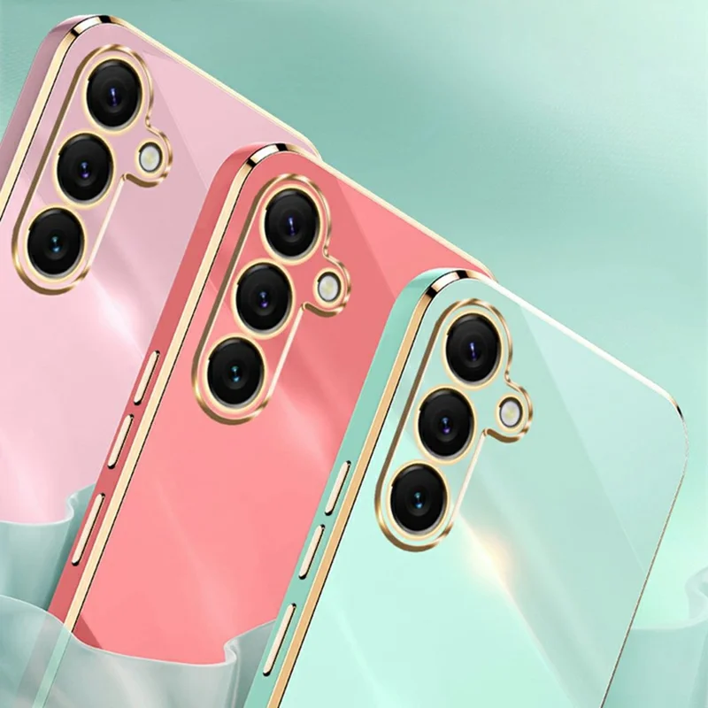 XINLI For Samsung Galaxy S25 FE Case Ring Kickstand Electroplating TPU Phone Cover - Cyan