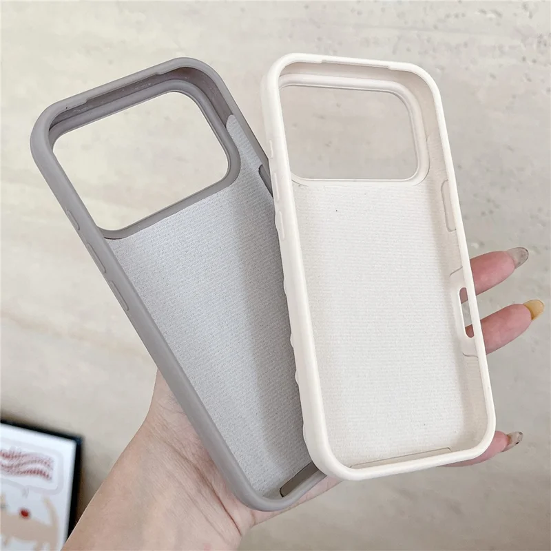 For iPhone 17 Pro Case Suction Cup Silicone Phone Cover with Fabric Lining - Light Purple