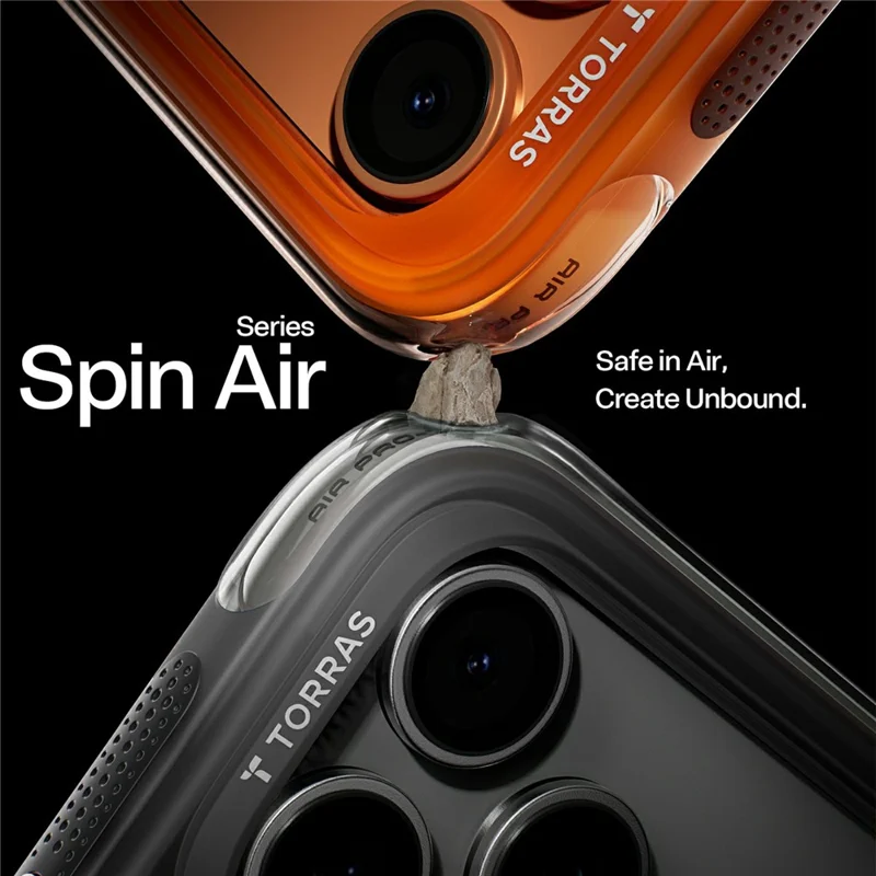 TORRAS Ostand Q3 Air-serie til iPhone 17 Pro Max hylster med standfod, kompatibel med MagSafe, stødfast dæksel af PC + TPU - Sort