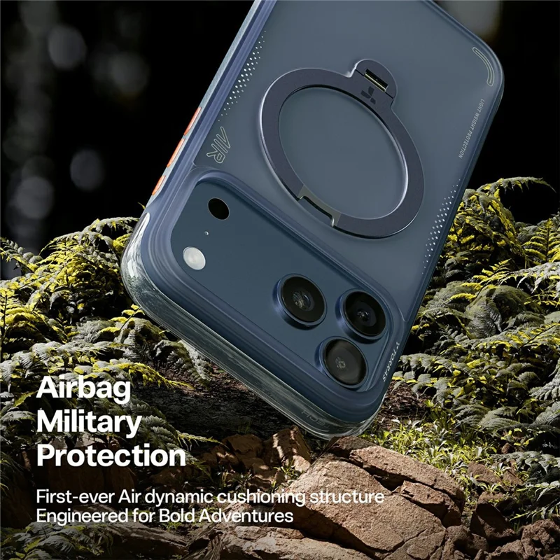 TORRAS Ostand Q3 Air Series For iPhone 17 Pro Max Case with Kickstand Compatible with MagSafe Shockproof PC + TPU Phone Cover - Midnight Blue