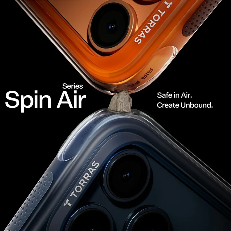 TORRAS Ostand Q3 Air Series For iPhone 17 Pro Magnetic Case Kickstand TPU PC Phone Back Cover - Orange